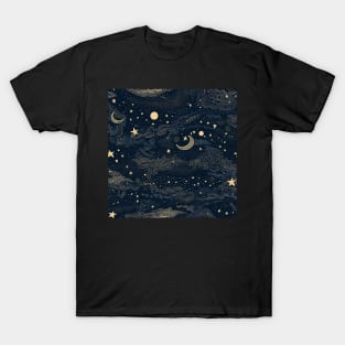 Embrace Celestial Elegance with Our Dazzling 'Starry Night' Pattern! T-Shirt